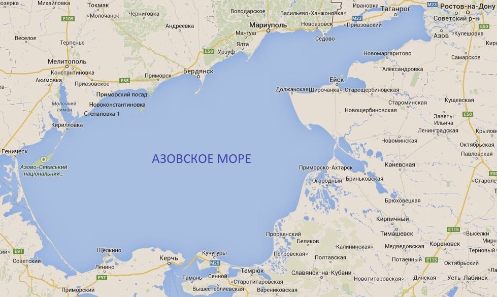 Побережье Азовского моря карта для отдыха